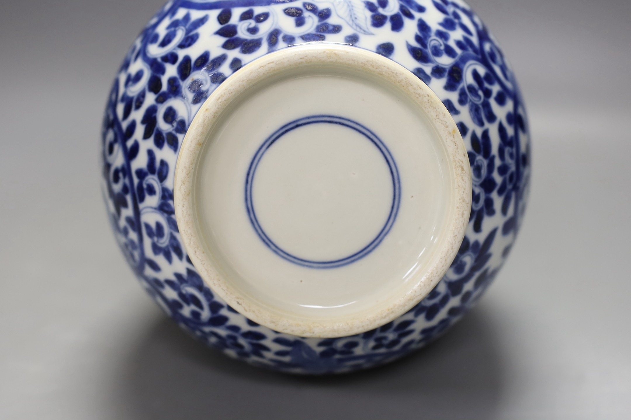 A Chinese blue and white bottle vase, 40 cms high.